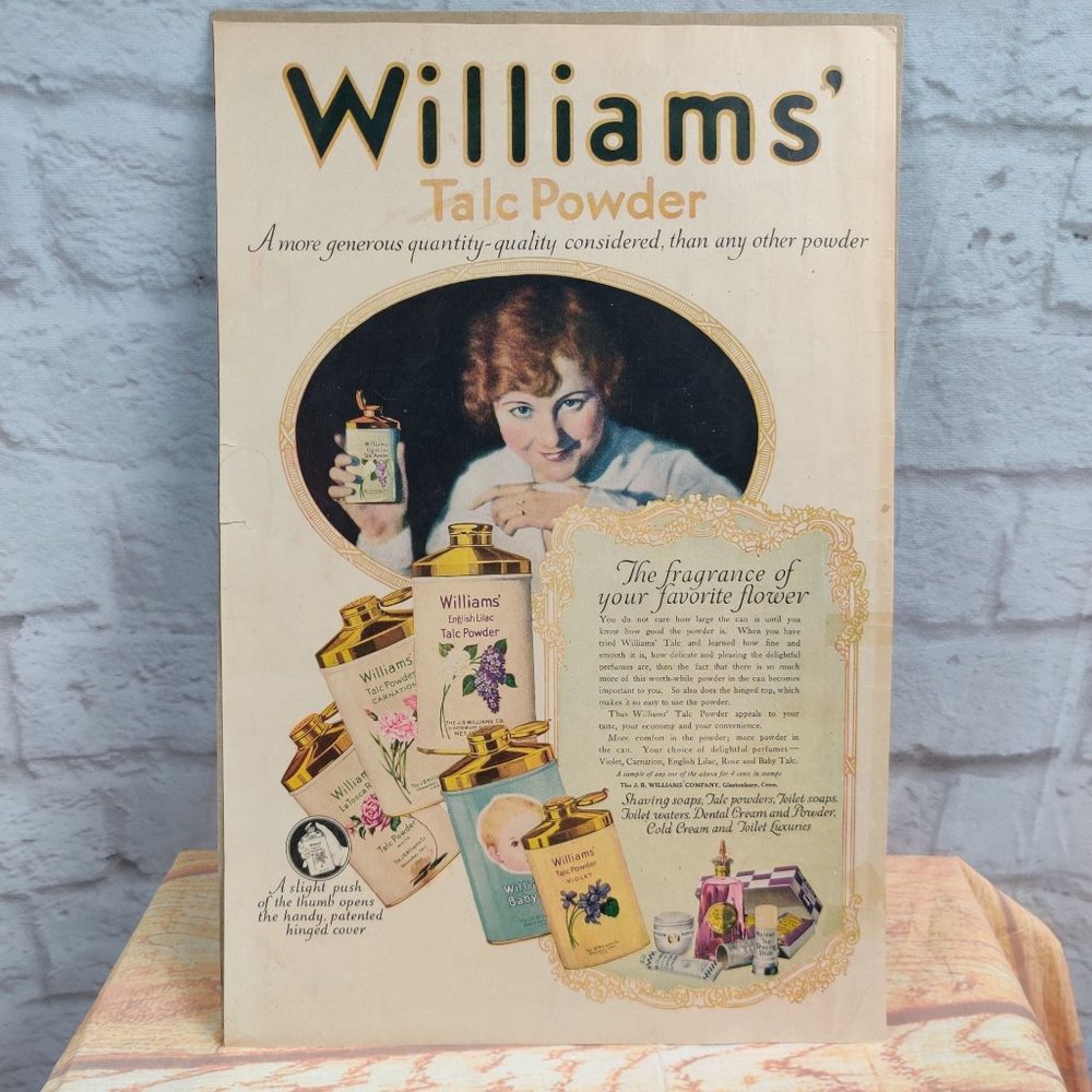 Antique 1919 advertisement Nashua woolnap blanket Williams Talc Powder ephemera - Picture 2 of 11
